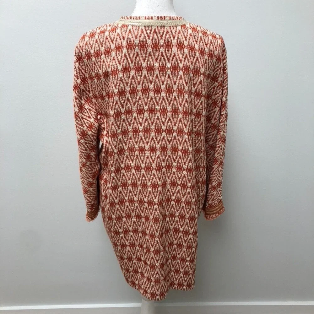 Schneiders Kiana‎ Cotton Tweed Jacket Womens 14 Orange Mid Length Boho Indie